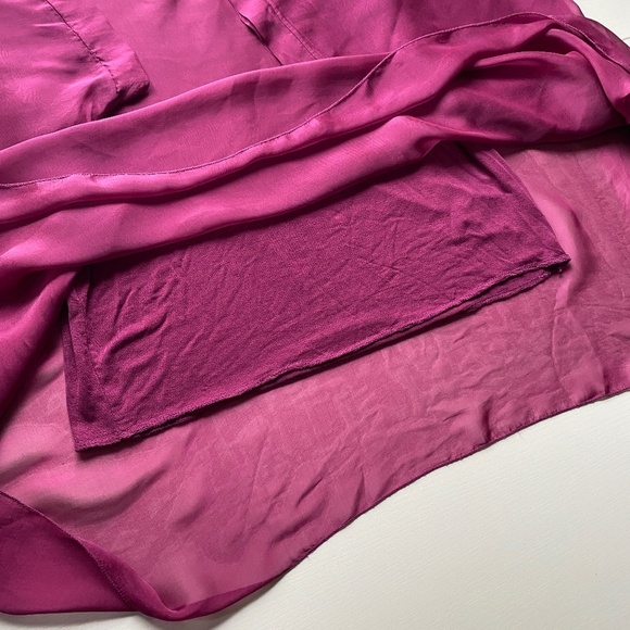 Tempo Paris Boho Dolman Sleeve Sheer Silk Oversized Blouse Size S/M - Picture 7 of 11